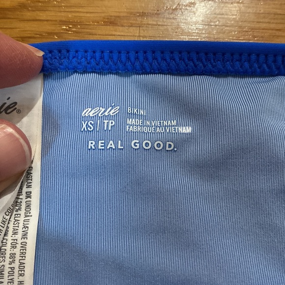 Aerie Swim Blue Bikini Bottom With Tie Sides Size XS - Picture 4 of 9